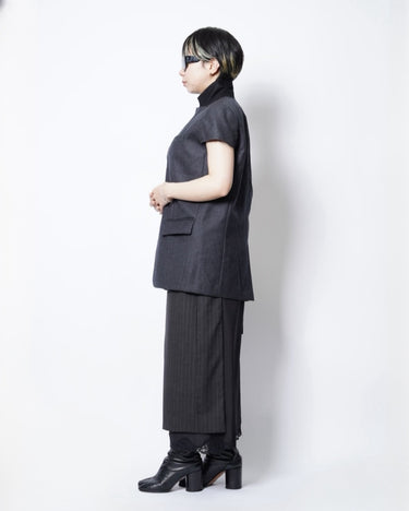 【INSCRIRE】<br>WOOL GABARDINE<br>SHORT SLEEVE<br>JACKET
