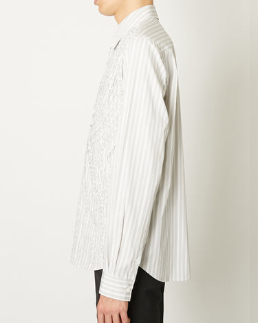 26AW予約受付中<br>【TAAKK】<br>TAPE EMBROIDERY STRIPE SHIRTS