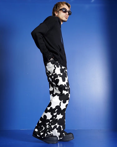 [MARNI]<br>Flower Print Wide Denim Pants