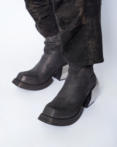 【POLLACKI】<br>No.39 HAND DYED REVERSE HORSE LEATHER METAL HEEL BOOTS