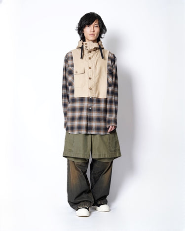 【kolor】<br>HOOD DOCKING CHECK SHIRTS