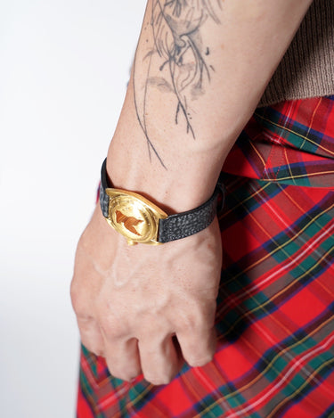 [Masu]<br>Argyle Leather Sports Jacket