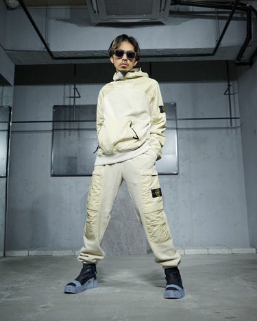 【STONE ISLAND】<br>NYLON/FLEECE<br>COMBINATION HOODIE