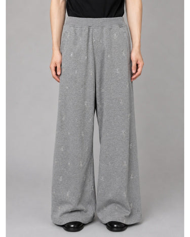 27SS予約受付中<br>【TAAKK】<br>BEAD EMBROIDERY JERSEY Sweat Wide Pants