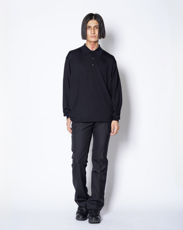 26AW予約受付中<br>【BATONER】<br>WOOL POLO LONG SLEEVE T-SHIRT