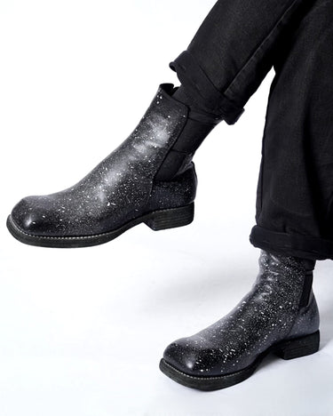 【GUIDI】<br>-79087_AST- HORSE FULL GRAIN CHELSEA BOOTS WHITE PAINTED