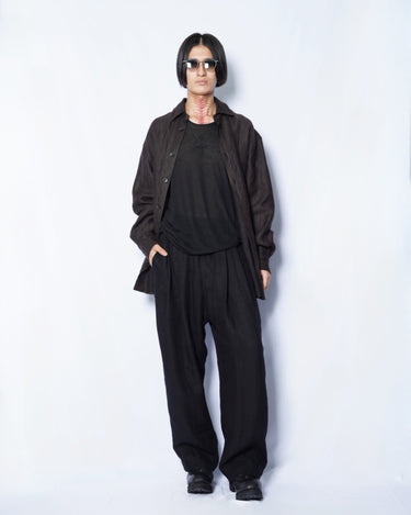 【ZIGGY CHEN】<br>DROP-CROTCHED WIDE LEG TROUSERS