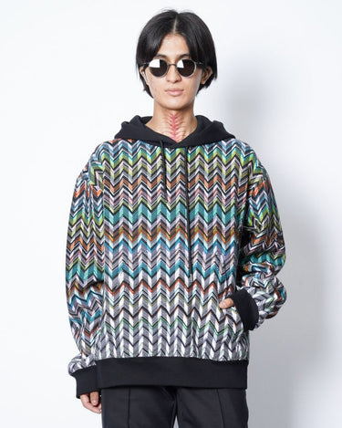 【MISSONI】<br>"ZIG ZAG" PATTERN<br>COTTON HOODIE