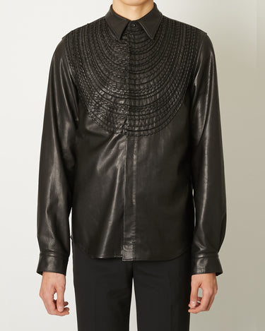 26AW予約受付中<br>【TAAKK】<br>LEATHER EMBROIDERY REGULAR SHIRTS