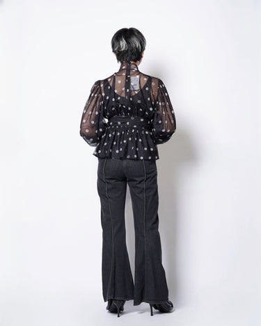 【VIVIANO】<br>A POIS TULLE CHEMISETTE