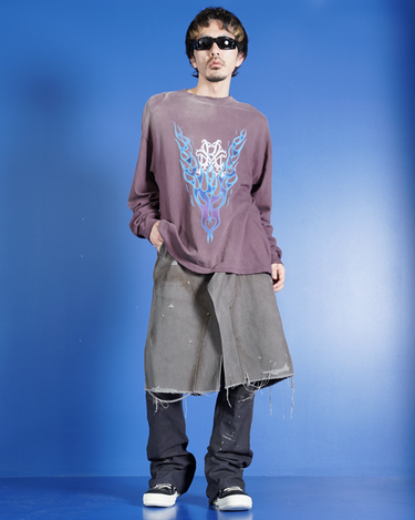 -25SS Acceptance of reservations-<br>[KAMIYA]<br>“KMY-Fire” DISTRESSED L/S TEE