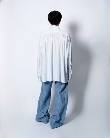 イベント期間限定アイテム<br>(6月27日～7月5日まで)<br>【KANEMASA PHIL】<br>46G Stripe Artisan Shirt (WHITE BLUE DYE)