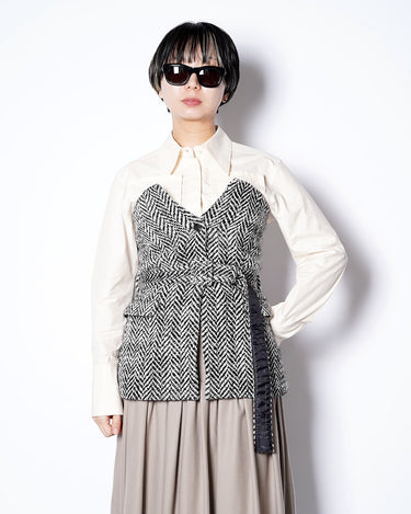 【SATORU SASAKI】<br>HERRINGBONE TAILORED BUSTIER