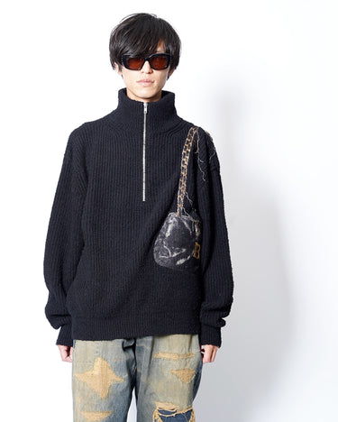 8.15(sat) 10:00 Launch<br>【doublet】<br>TROMPE L’OEIL EMBROIDERY HALF ZIP KNIT