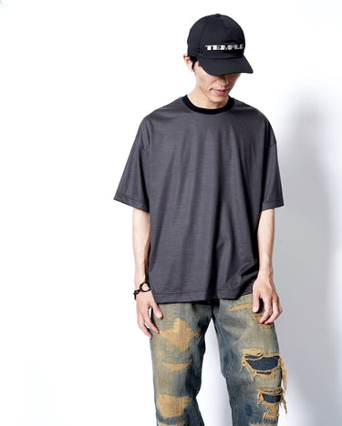 イベント期間限定アイテム<br>(6月27日～7月5日まで)<br>【KANEMASA PHIL】<br>32G Wool Stripe SS Tee (CHARCOAL)