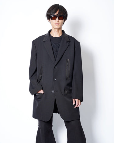 [Yohji Yamamoto POUR HOMME]<br>ASYMMETRY SILK TAILORED JACKET