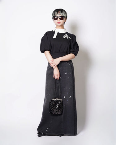 【VIVIANO】<br>LA FLEUR SEQUINS KISSLOCK POUCH