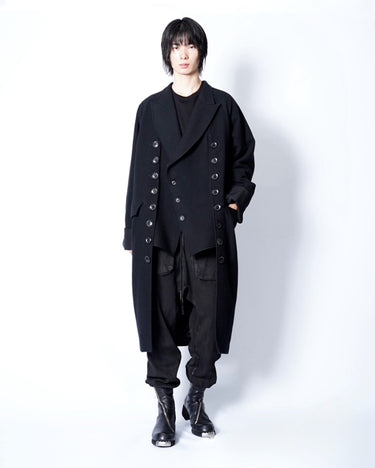 【Yohji Yamamoto POUR HOMME】<br>AIRY MOSSER RAGLAN COAT