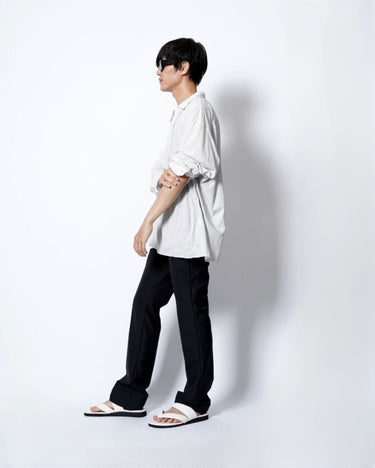 イベント期間限定アイテム<br>(6月27日～7月5日まで)<br>【KANEMASA PHIL】<br>46G Stripe Artisan Shirt (WHITE BLACK DYE)