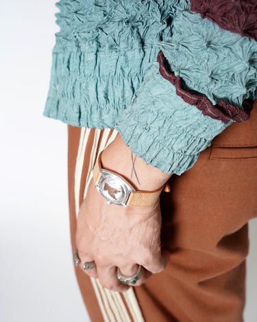 [Masu]<br>Argyle Leather Sports Jacket