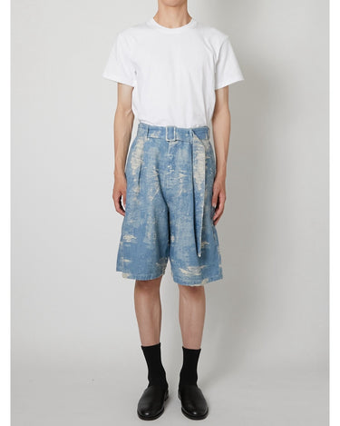 27SS予約受付中<br>【TAAKK】<br>LIGHT-WEIGHT TAAKK DENIM Belted Denim Shorts