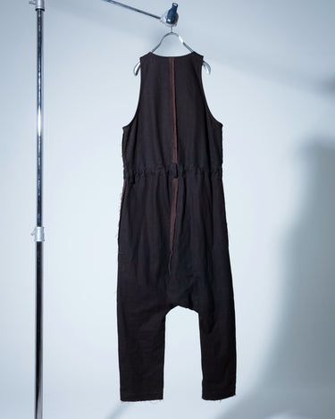 受注生産アイテム<br>期間限定受注受付中(9/11～9/13まで)<br>【prasthana】<br>drop crotch over suit (linen/cotton gabardine)