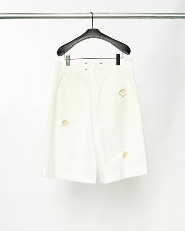 【SONG FOR THE MUTE】<br>SINGLE PLEATED<br>SHORTS<br>-RECYCLED SHIRTING-