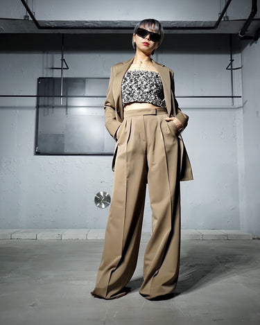 [MAXMARA]<br>"Libbra"<br>Wool/mohair<br>2Tuck Wide Trouser