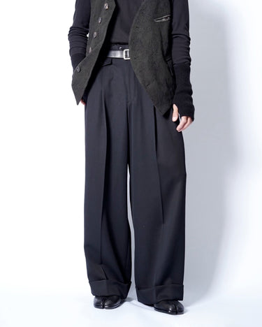【KAKAN】<BR>TUCK WIDE PANTS (UNISEX)