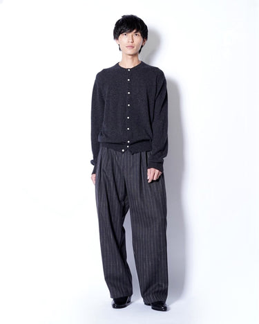 【OVERCOAT】<br>5 Tuck Trouser in Wool Pinstripe