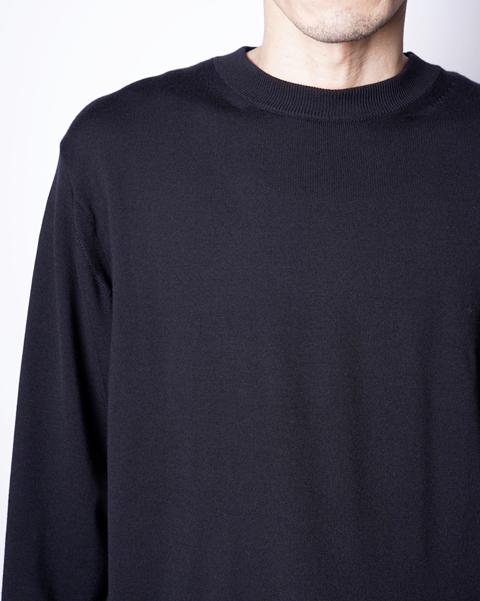 トップス BATONER BABY WOOL CREW NECK BLACK BATONER】(バトナー）BABY WOOL CREW NECK-AMANOJAK. – Amanojak.
