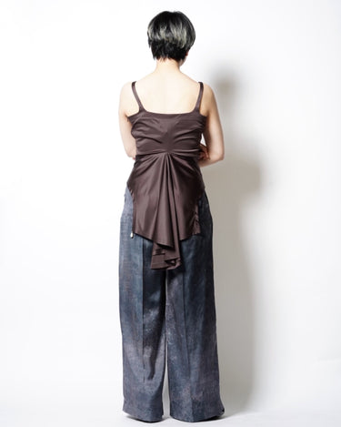 【SATORU SASAKI】<br>PRINT SINGLE TUCK WIDE TROUSER