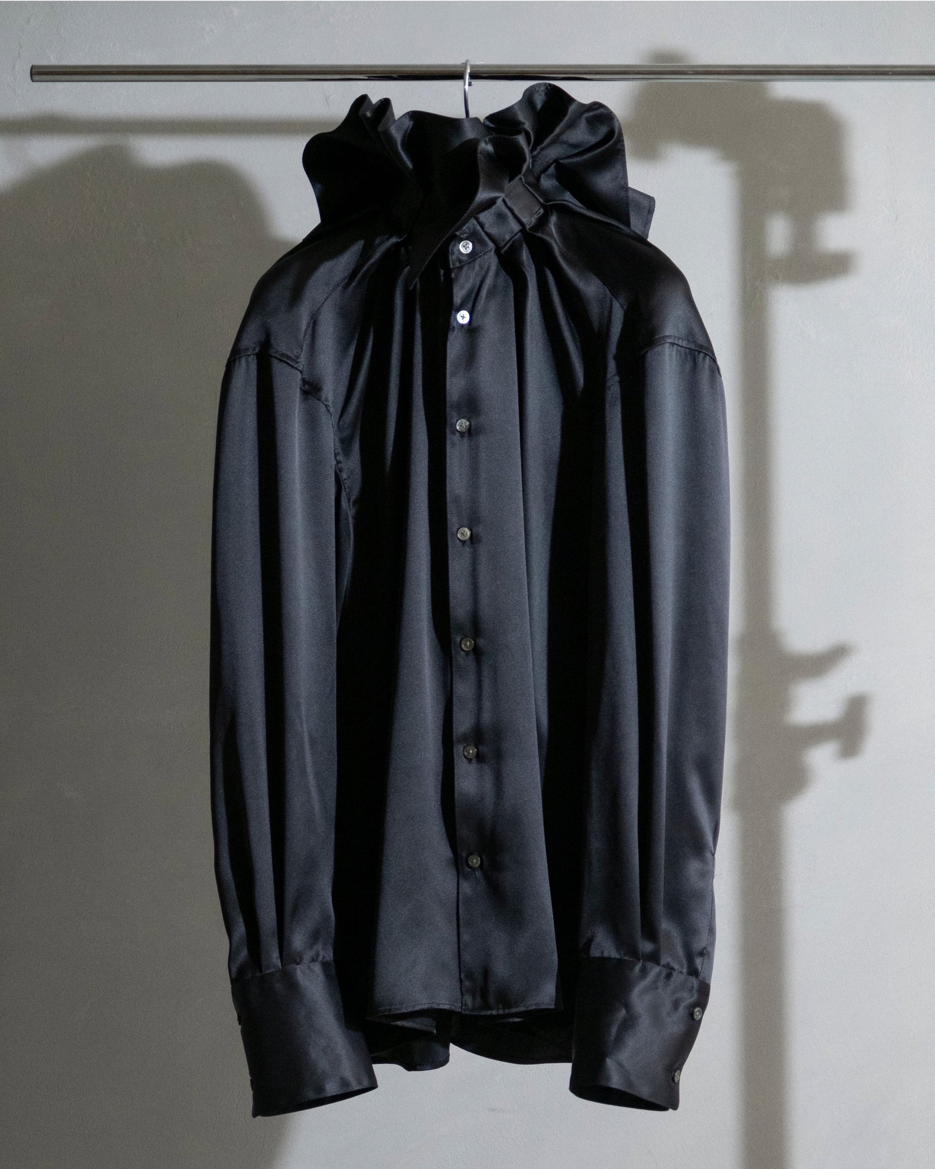 KEISUKEYOSHIDA(ケイスケヨシダ)-Elizabeth Collar Shirt -SILK SATIN 