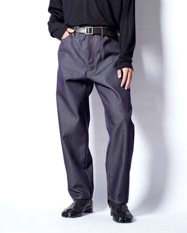【OVERCOAT】<br>WOOL DENIM WIDE LEG PANTS