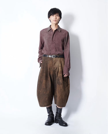 【AVIVA JIFEI XUE】<br>Amanojak. EDITION<br>COCOON CROPPED PANTS -KAKISHIBU DYED-