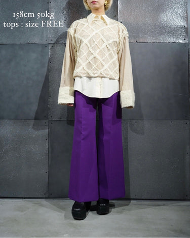 【KOTONA】<br>アーガイルメッシュニット