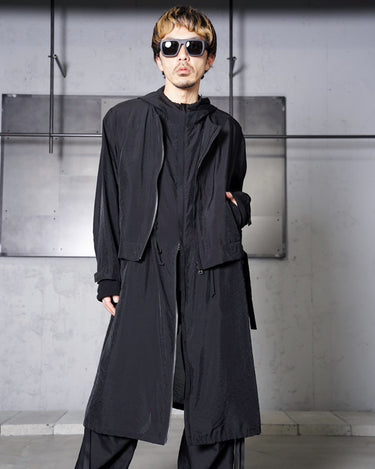 UNISEX<br>【08sircus】<br> Viscose sheer organdy layered foodie coat