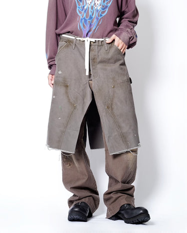 【KAMIYA】<br>BORO Duck Wrap Skirt