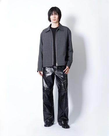 【ROLD SKOV】<br>ZIP UP SLIM SHIRT BLOUSON STRIPE