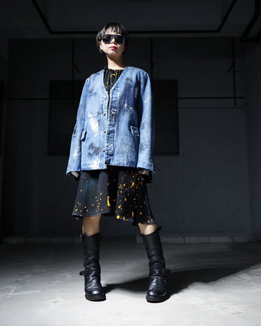 UNISEX<br>【TANAKA】<br>NO COLLAR JEAN JACKET