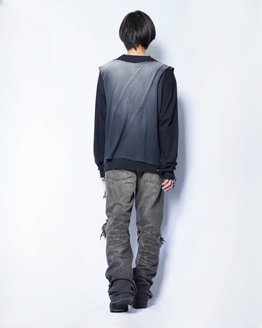 【KAMIYA】<br>"THE DARKNESS WILL DISAPPEAR" Docking Long-Sleeve T-shirt