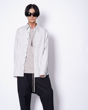 【TAAKK】<br>TAPE EMBROIDERY STRIPE SHIRTS