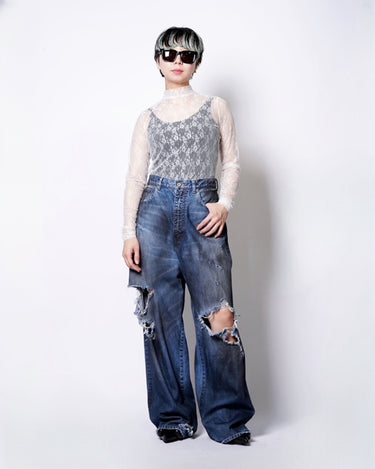 【VIVIANO】<br>GOSSAMER LACE MAILLOT TOP