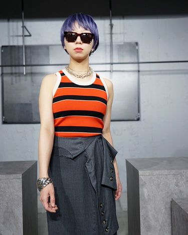 【PLAN C】<br>BORDER<br>KNIT TANK TOP