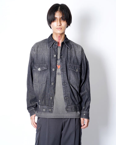 [Maison Margiela 1,10]<br>DISTRESSED DENIM JACKET