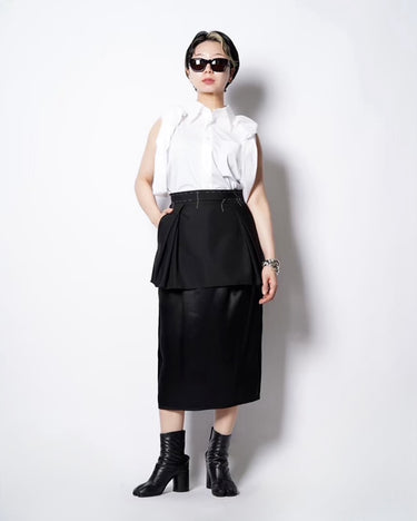 【Maison Margiela 1,10】<br>DECONSTRUCTED<br>SILK LINING WOOL SKIRT