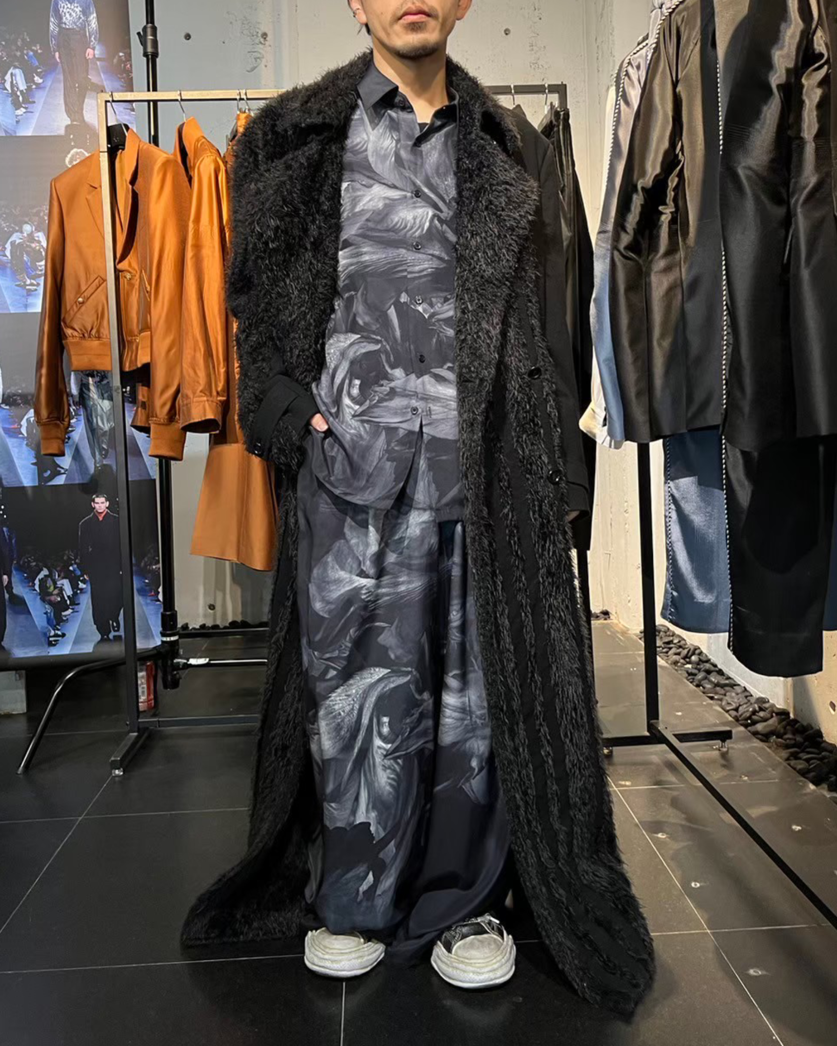 ハル@プロフ読得様 TAAKK ブラックのコート TAAKK】FUR TWEED ハル@プロフ読得様 TAAKK ブラックのコート TAAKK】FUR TWEED