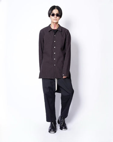 【prasthana】<br>rudiment shirt  (cotton/linen canvas)