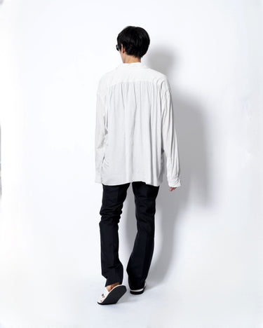 イベント期間限定アイテム<br>(6月27日～7月5日まで)<br>【KANEMASA PHIL】<br>46G Stripe Artisan Shirt (WHITE BLACK DYE)