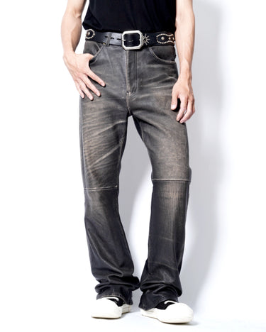 【KAMIYA】<br>LEATHER BOOTCUT PANTS
